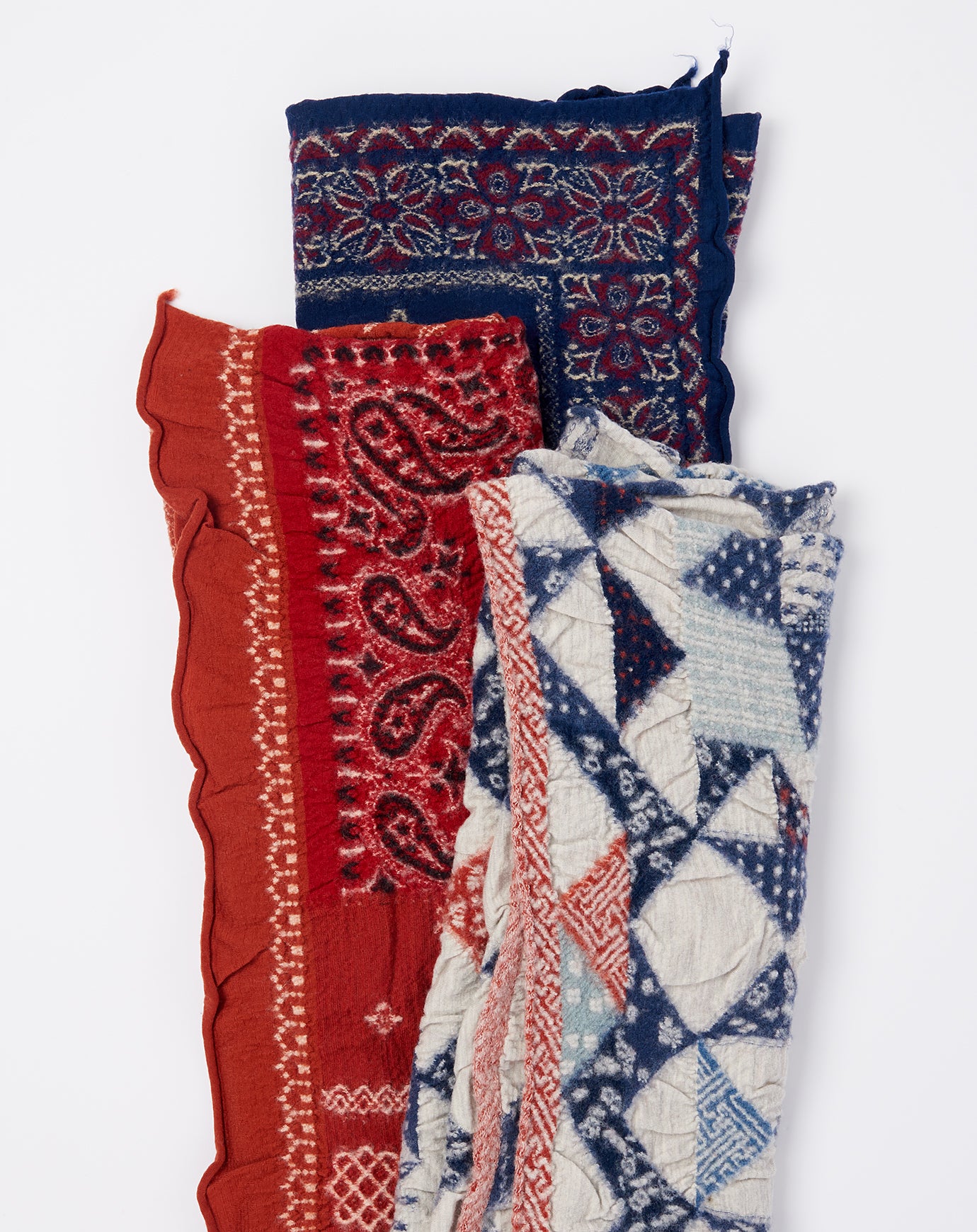 Kapital Bandana Patchwork Scarf in Red