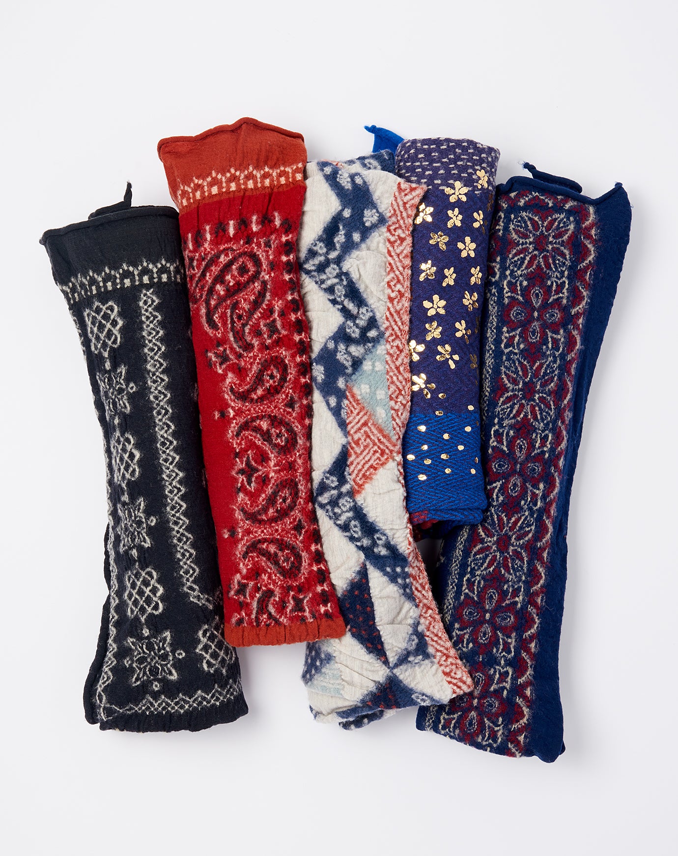 Kapital Bandana Patchwork Scarf in Red