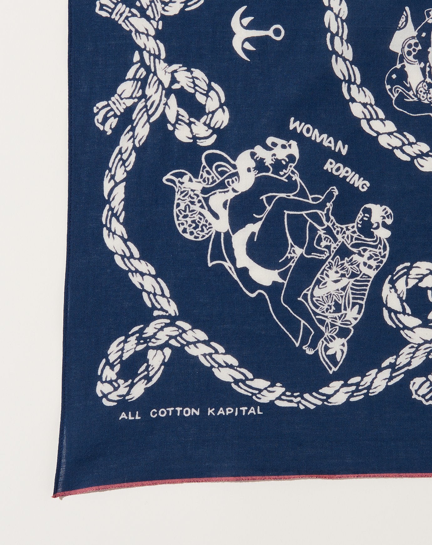 Kapital Sneak Anchor Fast Color Selvedge Bandana in Navy
