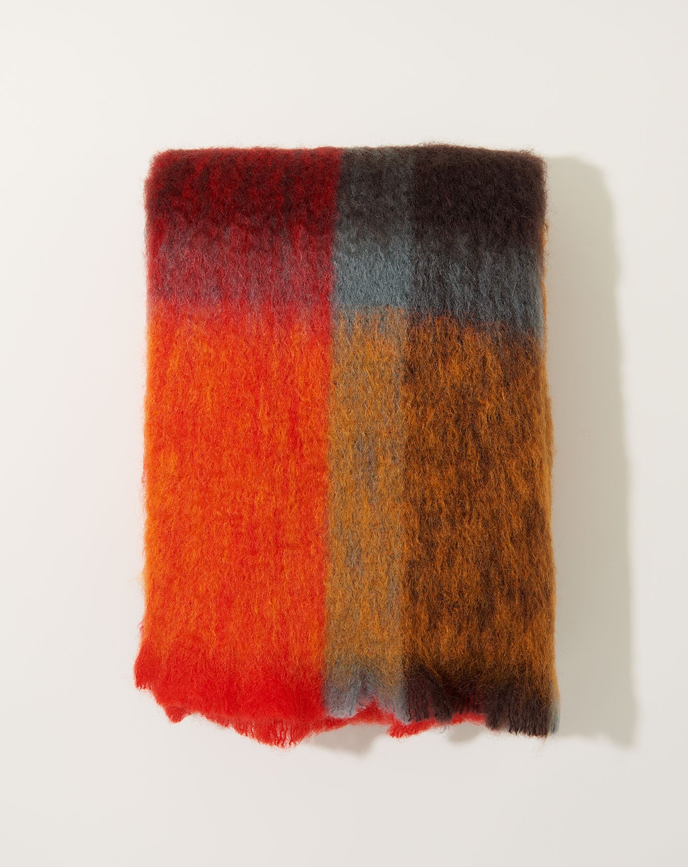 Mantas Ezcaray Mohair Cuadros Throw in Orange