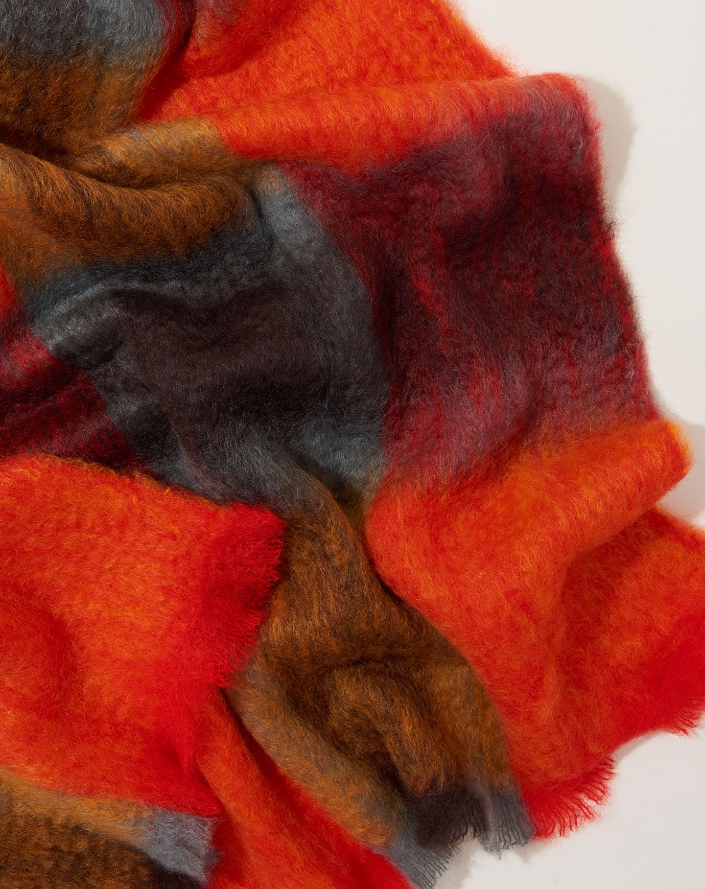 Mantas Ezcaray Mohair Cuadros Throw in Orange