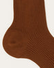 Maria La Rosa Ribbed Cotton Socks in Brown