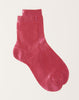 Maria La Rosa One Ankle Iridescent Socks in Bordeaux Rosso