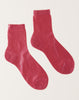Maria La Rosa One Ankle Iridescent Socks in Bordeaux Rosso