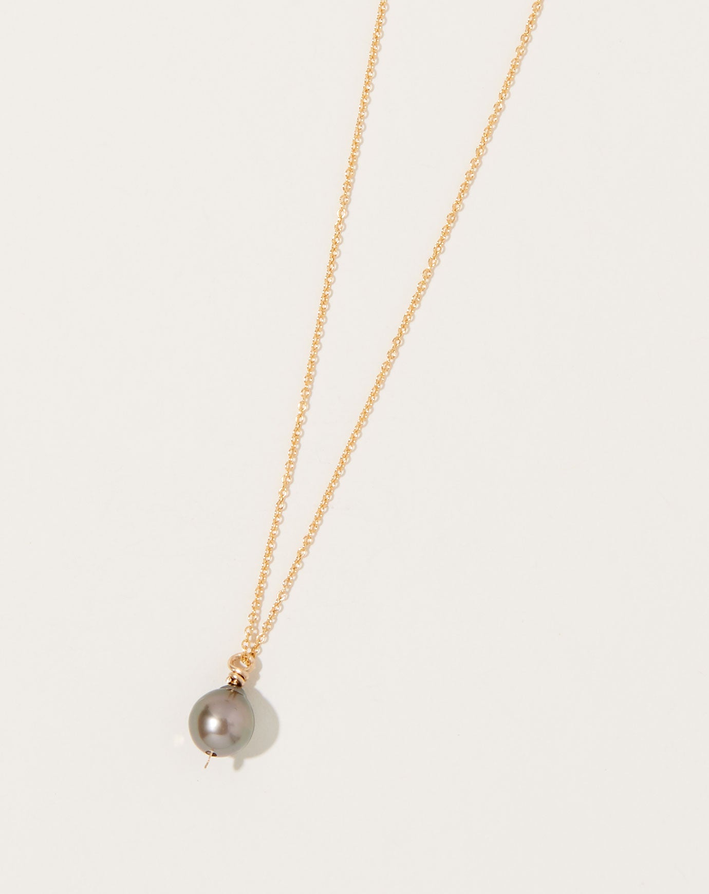 Mary MacGill Petite Baroque Pearl Drop Necklace in Charcoal