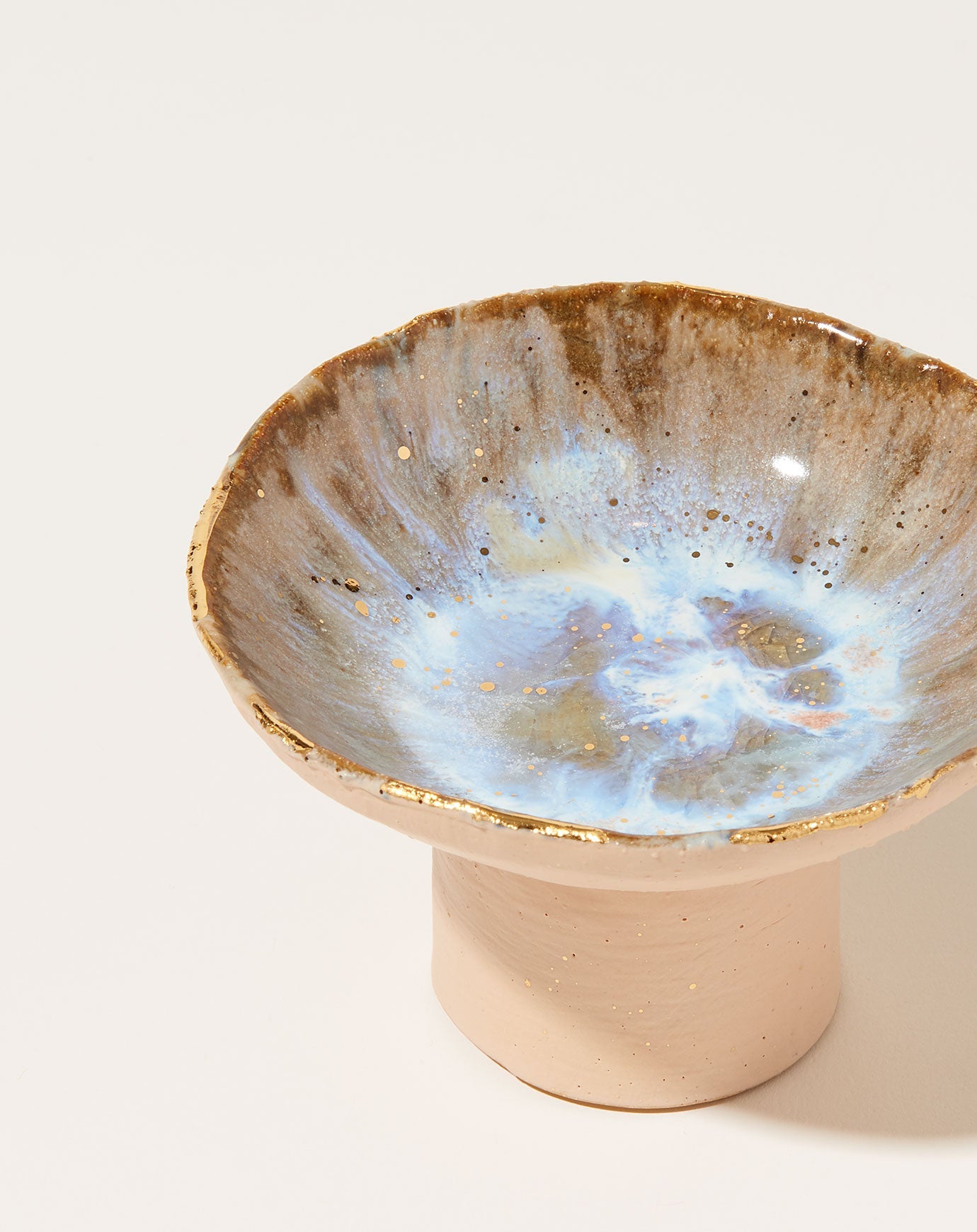 Minh Singer Small Iceland Pedestal Bowl in Light Dancing on Water