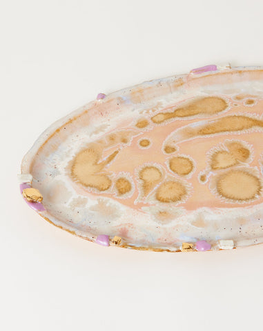 X-Large Ambrosia Oval Platter with Lilac Crust in Beach