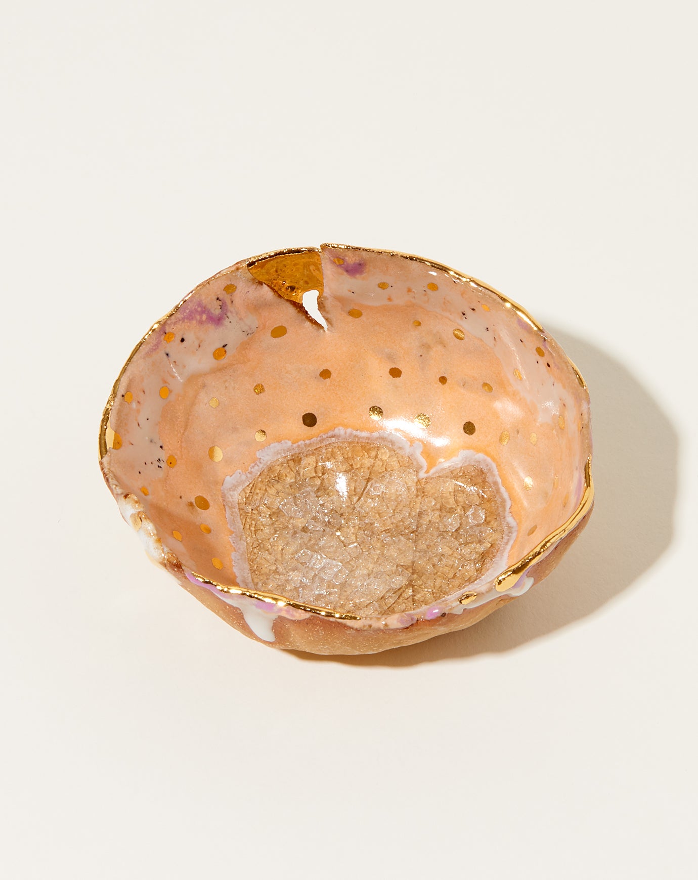 Minh Singer Extra Small Iceland Dish in Orion with Gold Dots