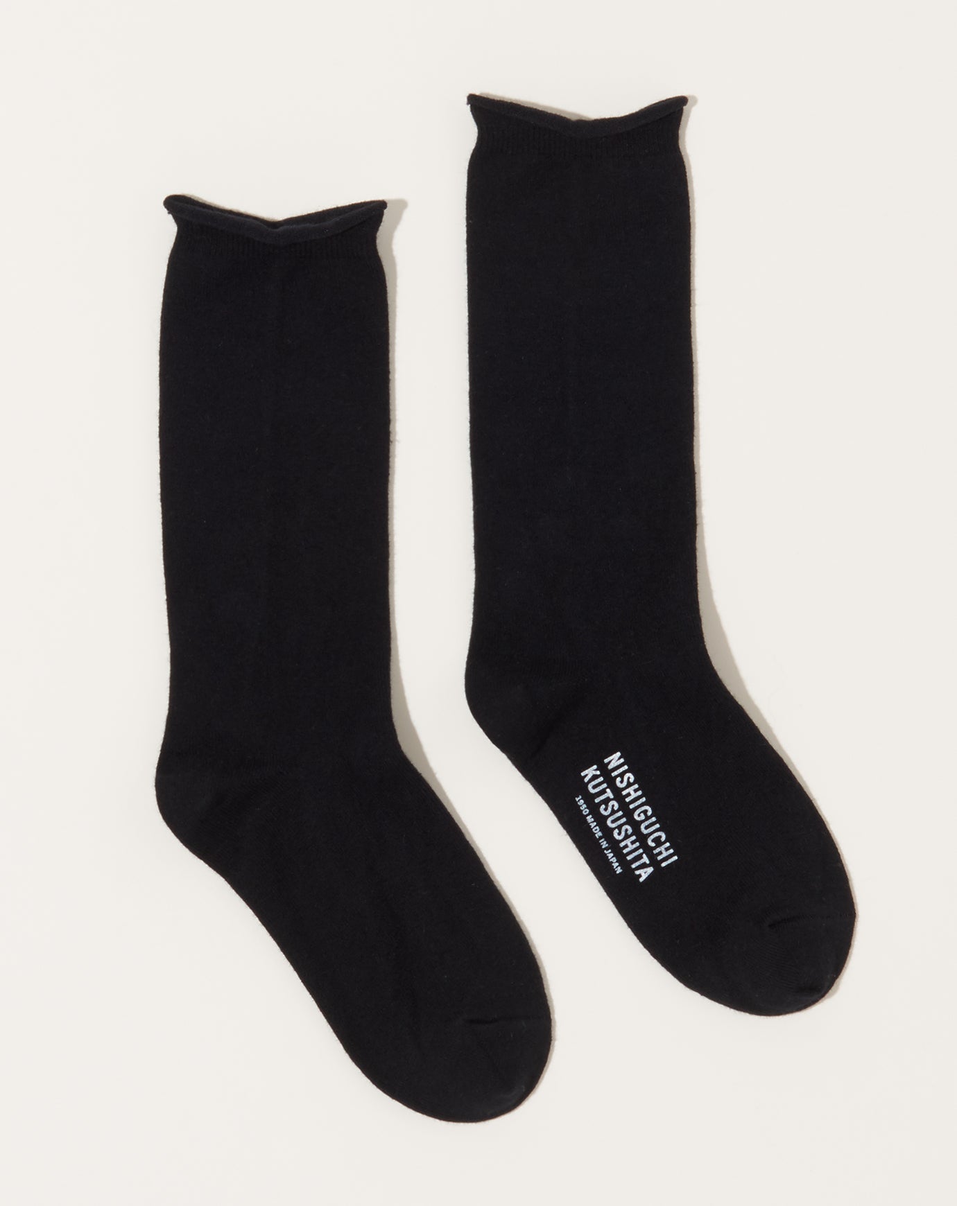 Nishiguchi Kutsushita Cashmere Cotton Socks in Black