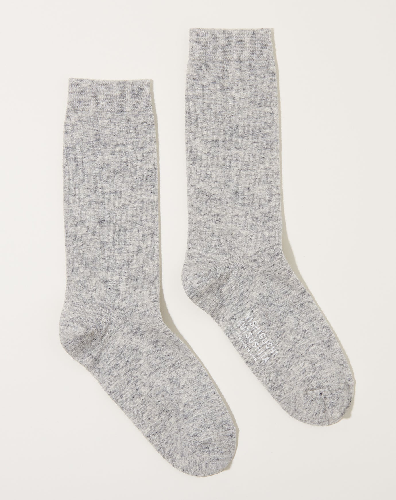 Nishiguchi Kutsushita Cashmere Wool Socks in Light Grey