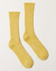 Nishiguchi Kutsushita Hemp Cotton Ribbed Socks in Vintage Yellow