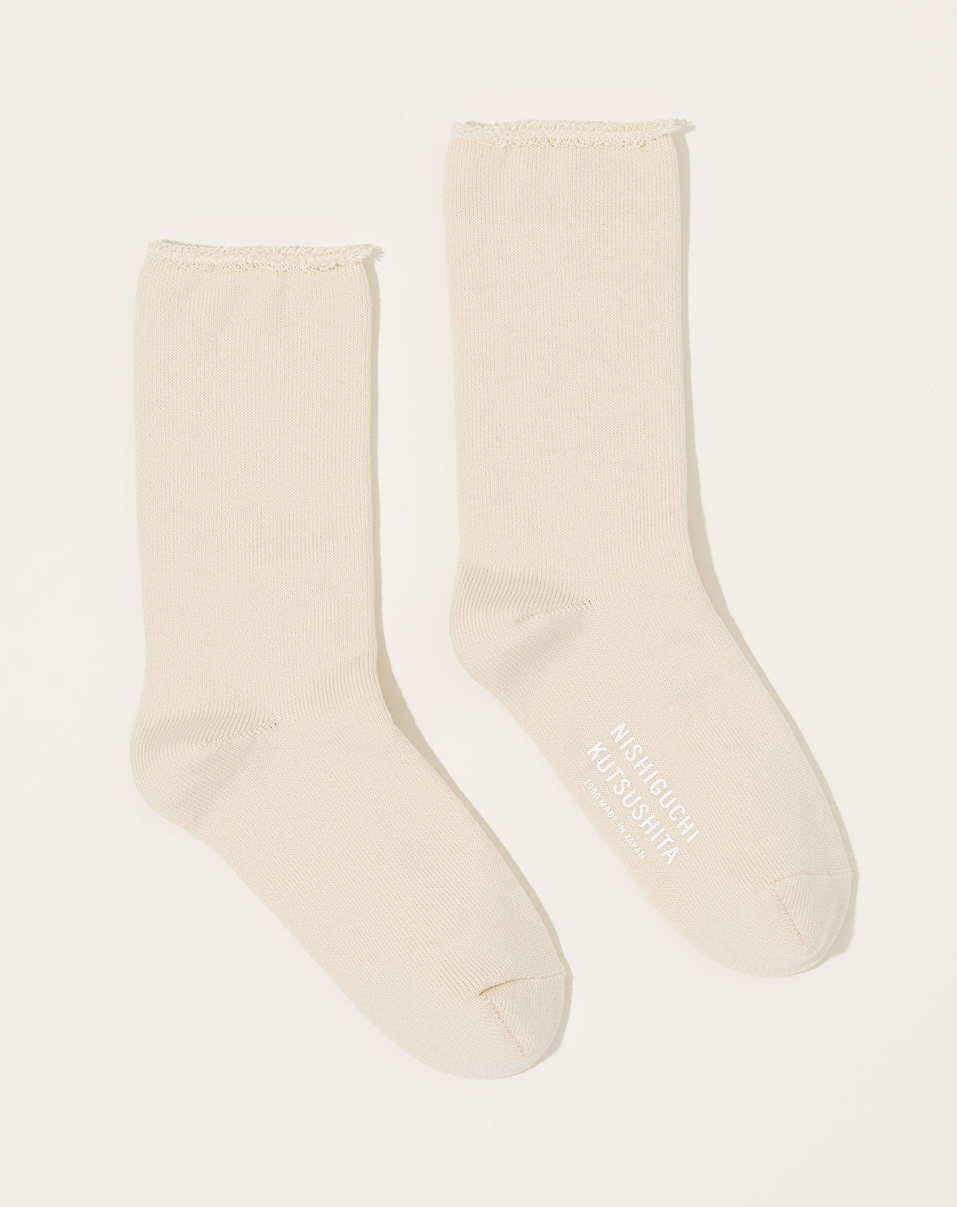 Nishiguchi Kutsushita Silk Cotton Lounge Socks in Ivory