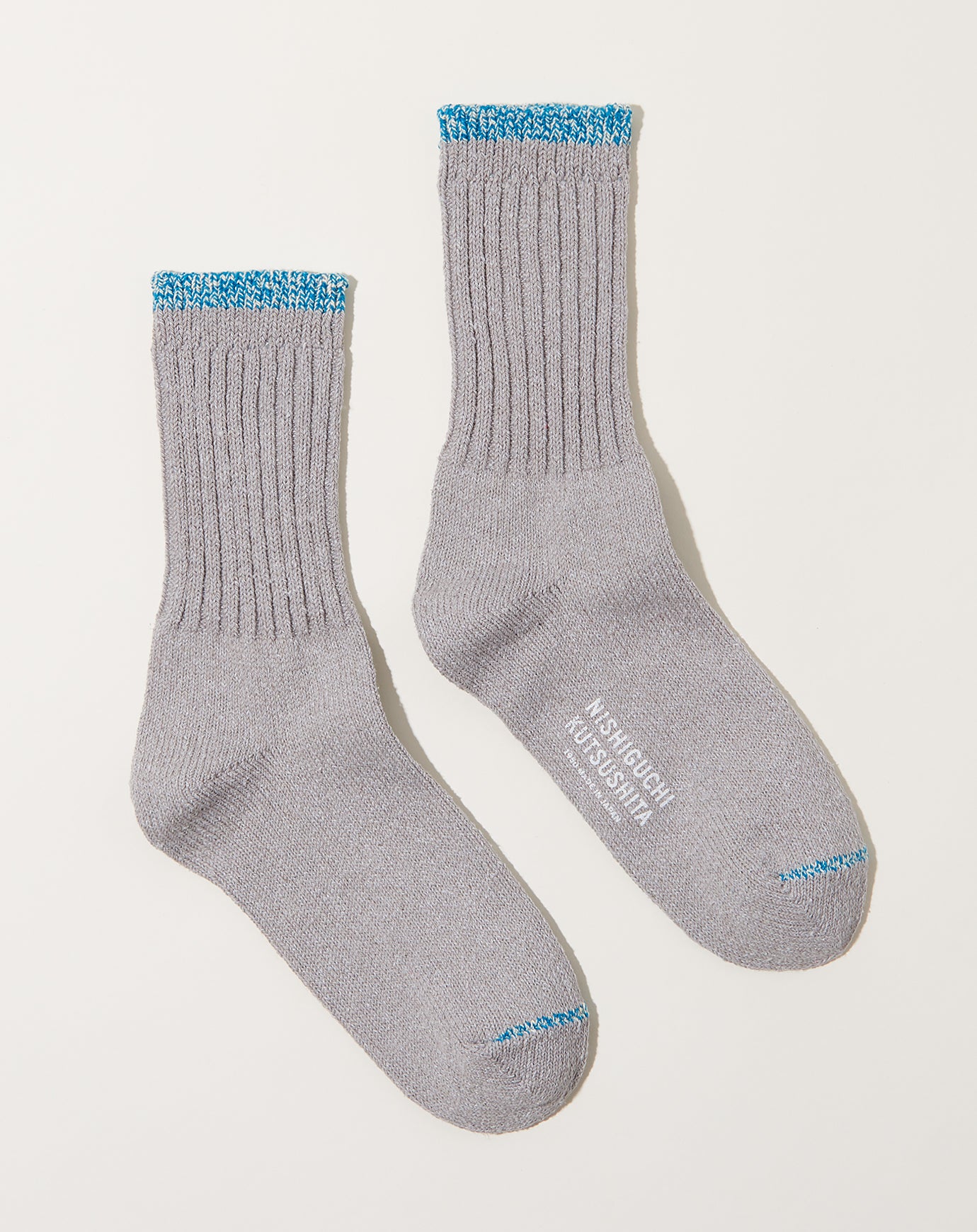 Nishiguchi Kutsushita Silk Cotton Socks in Light Grey