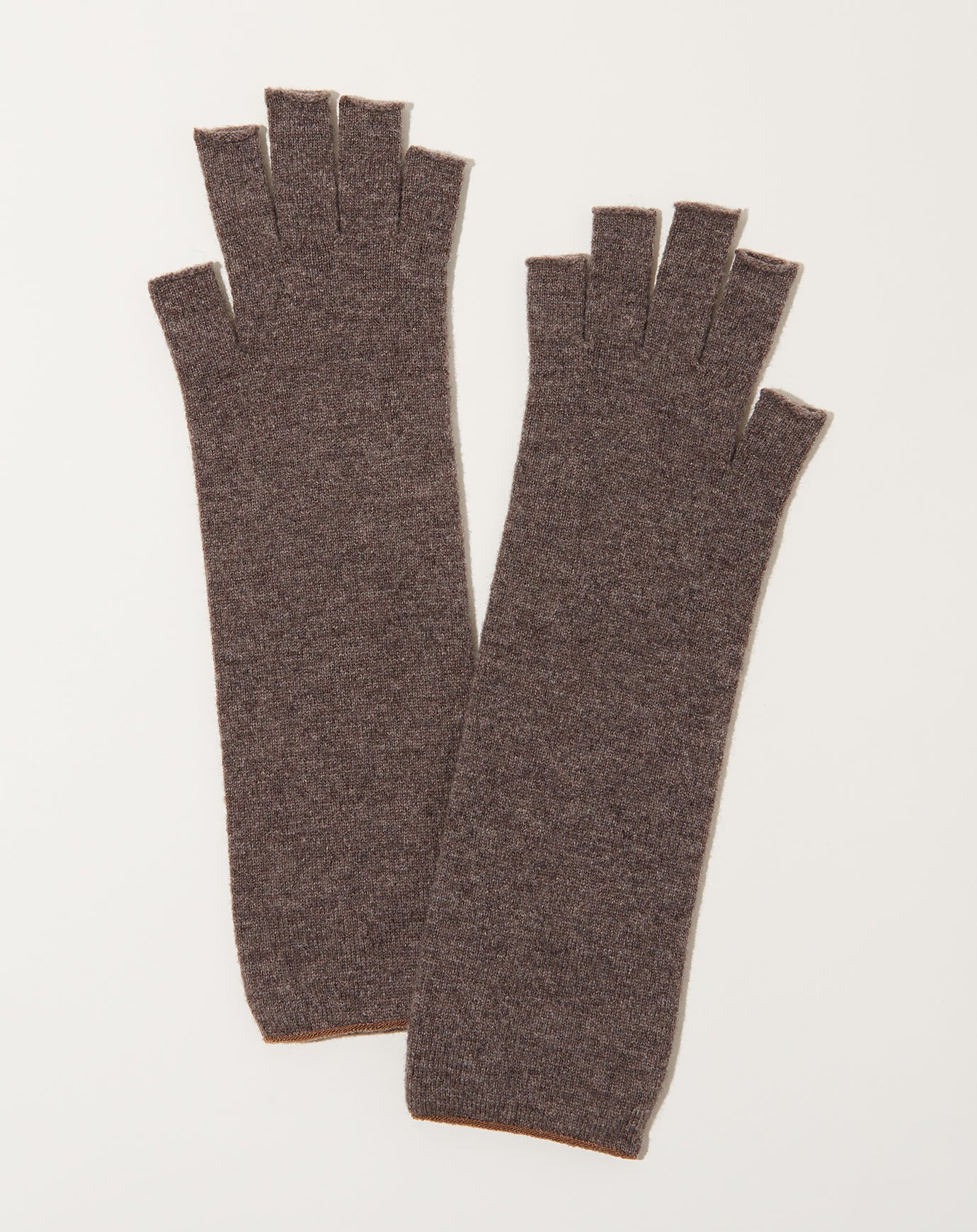 Nishiguchi Kutsushita Wool Arm Warmers in Mocha Brown