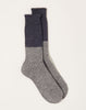 Nishiguchi Kutsushita Wool Cotton Slab Socks in Charcoal