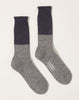 Nishiguchi Kutsushita Wool Cotton Slab Socks in Charcoal