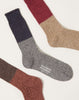 Nishiguchi Kutsushita Wool Cotton Slab Socks in Charcoal