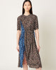 No. 6 Thalassa Dress in Brown & Royal Ikat