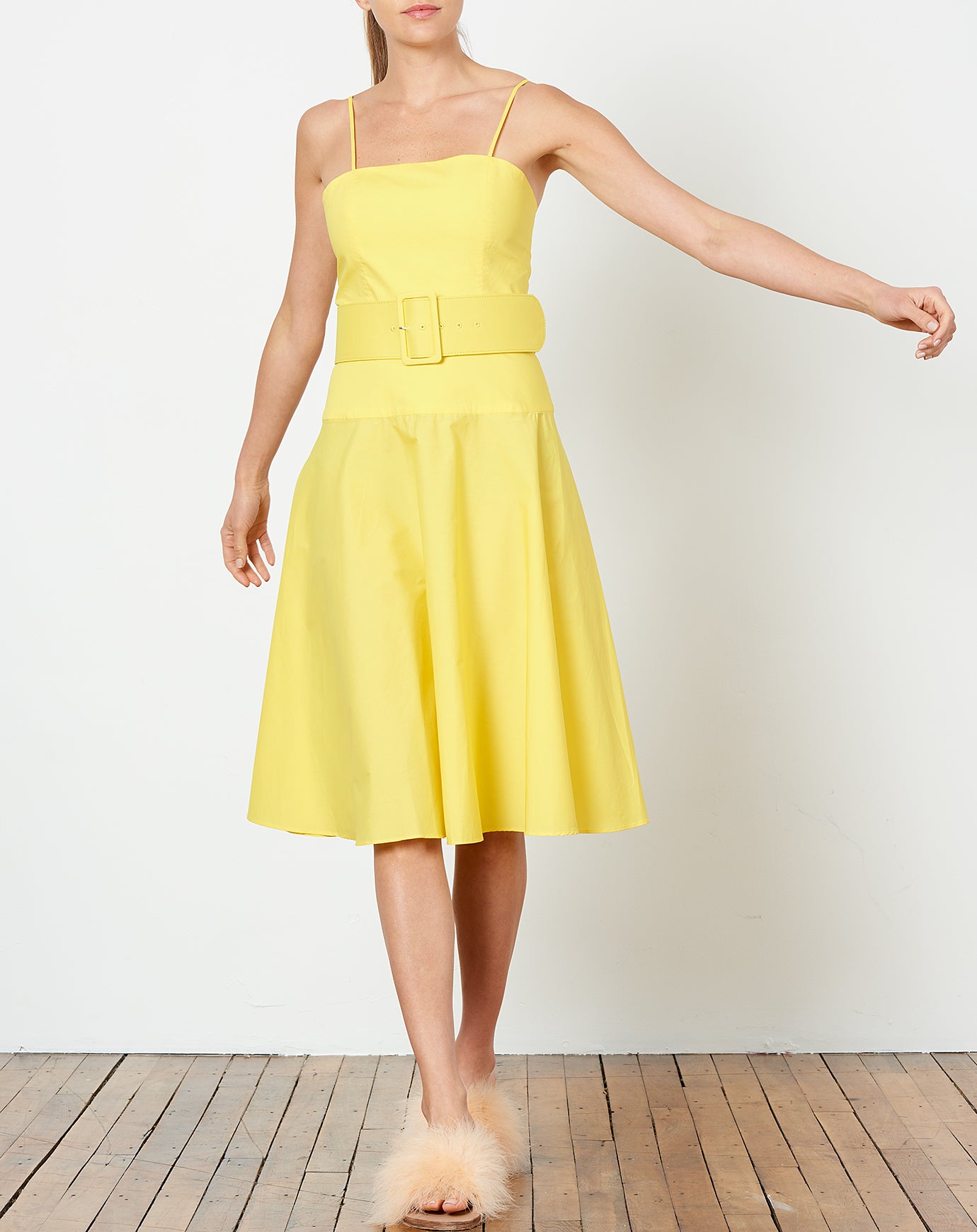 Rachel Antonoff Carter Belted Dress in Yellow