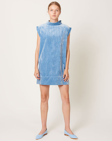 Ellis Dress in Light Blue Velvet