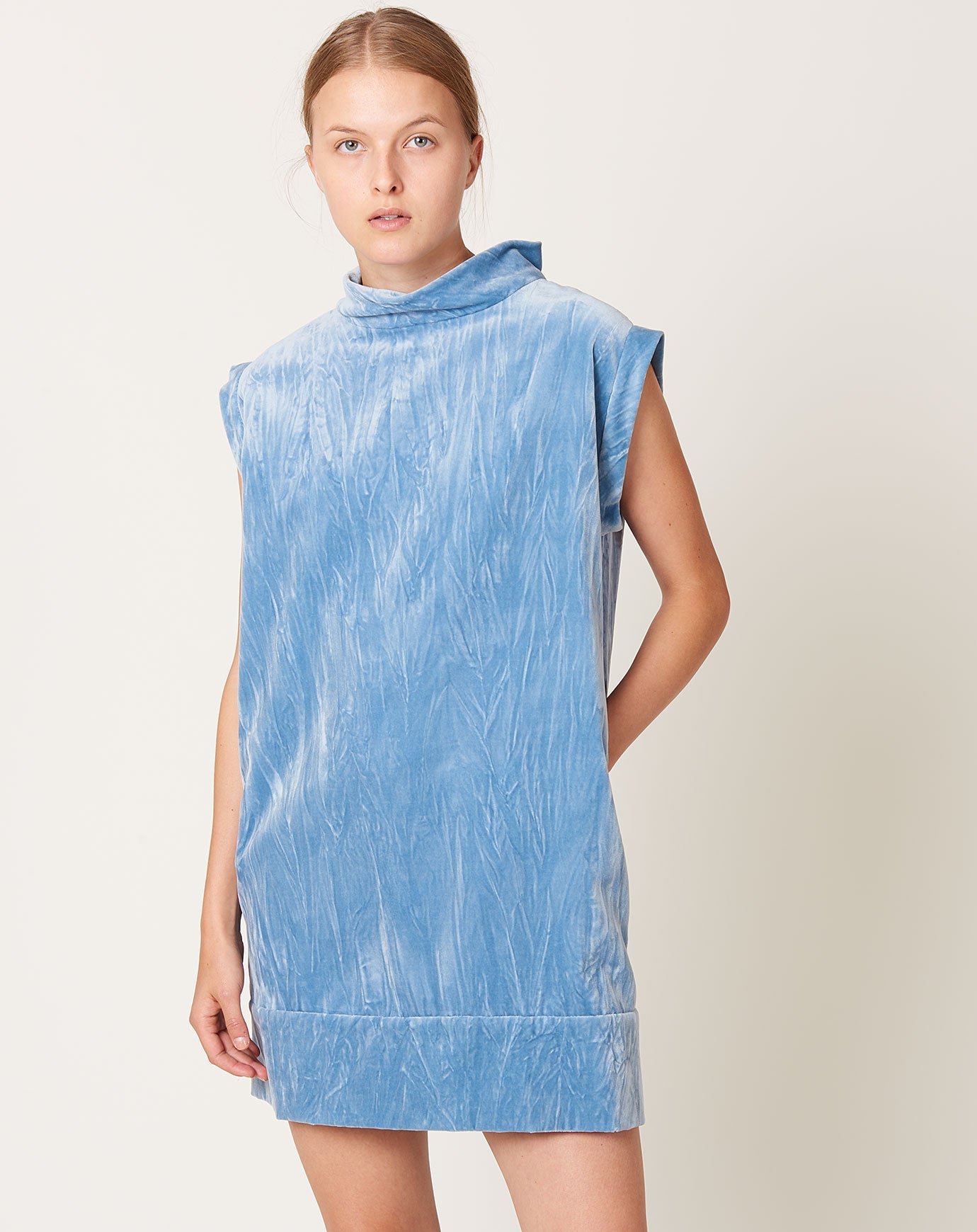 Rachel Comey Ellis Dress in Light Blue Velvet