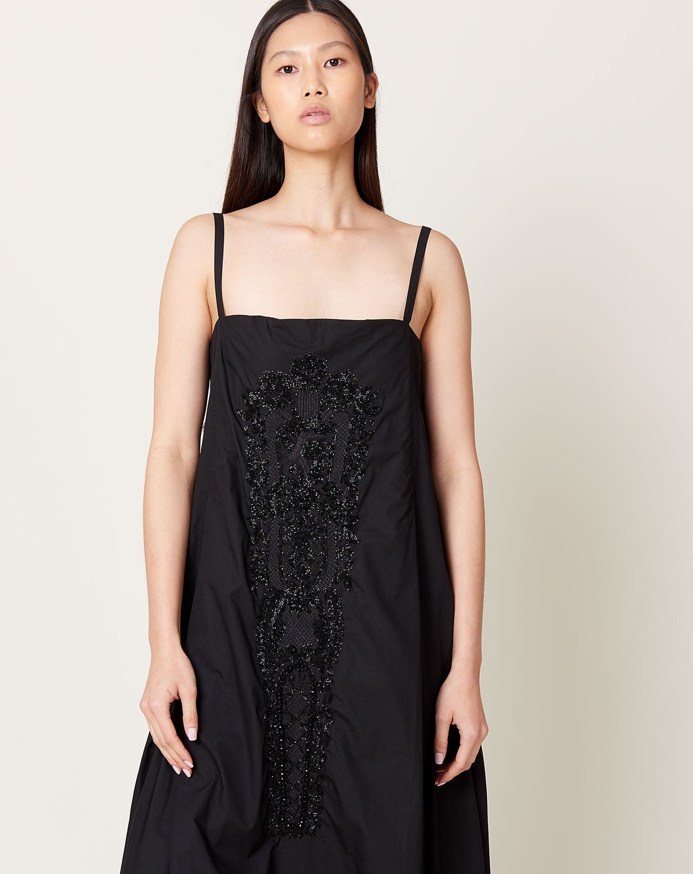 Rachel Comey Markle Dress in Black Beaded Poplin