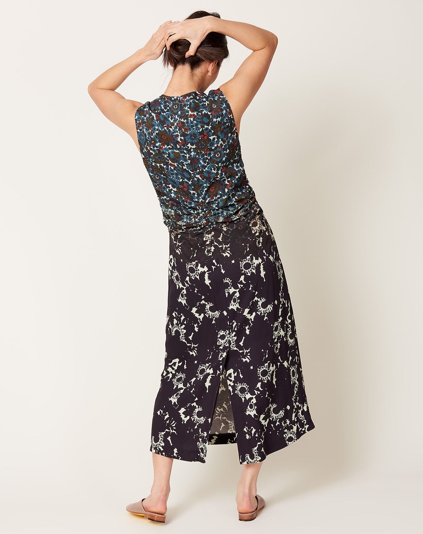 Rachel Comey Tousey Dress in Turquoise Floral Twill