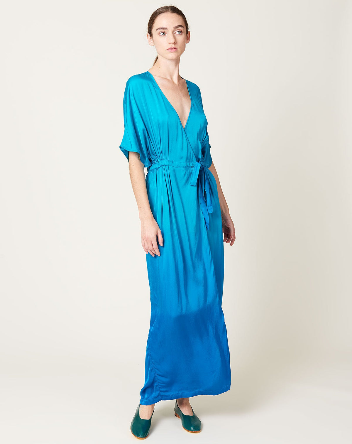 Diane Dress in Aqua Dip Dye Raquel Allegra Covet + Lou Covet + Lou