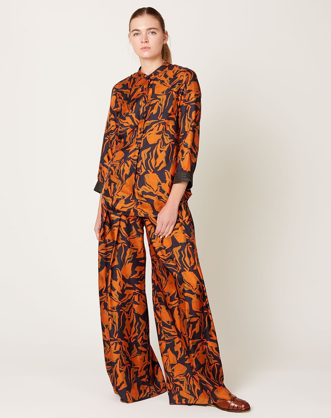 Raquel Allegra Henley in Painted Abstract Forest Vibrations Print