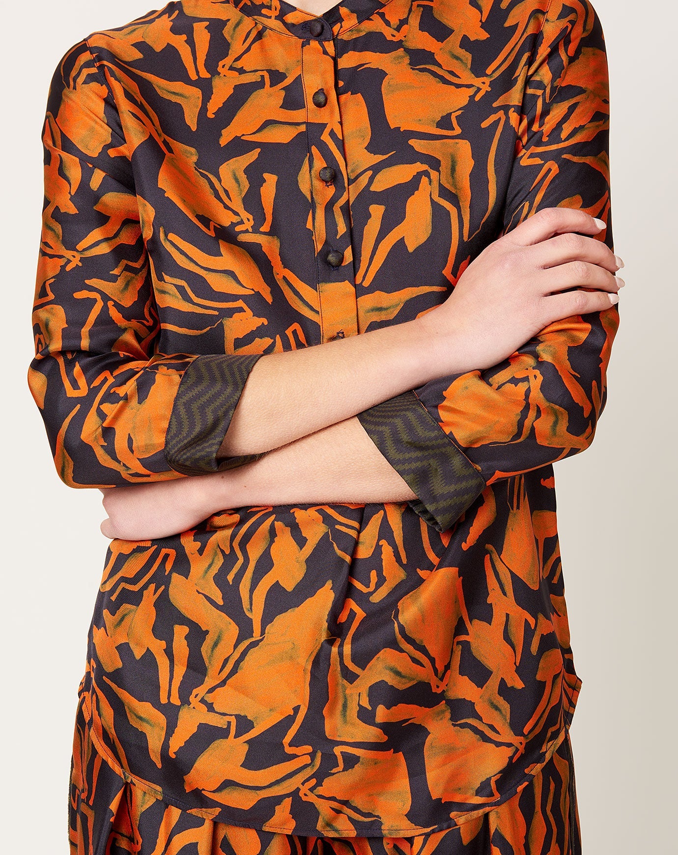 Raquel Allegra Henley in Painted Abstract Forest Vibrations Print