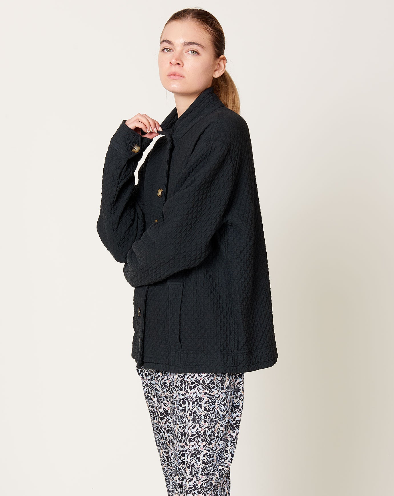 Raquel Covet Lou Black Quilted in + + | Lou Covet Jacket Allegra | |