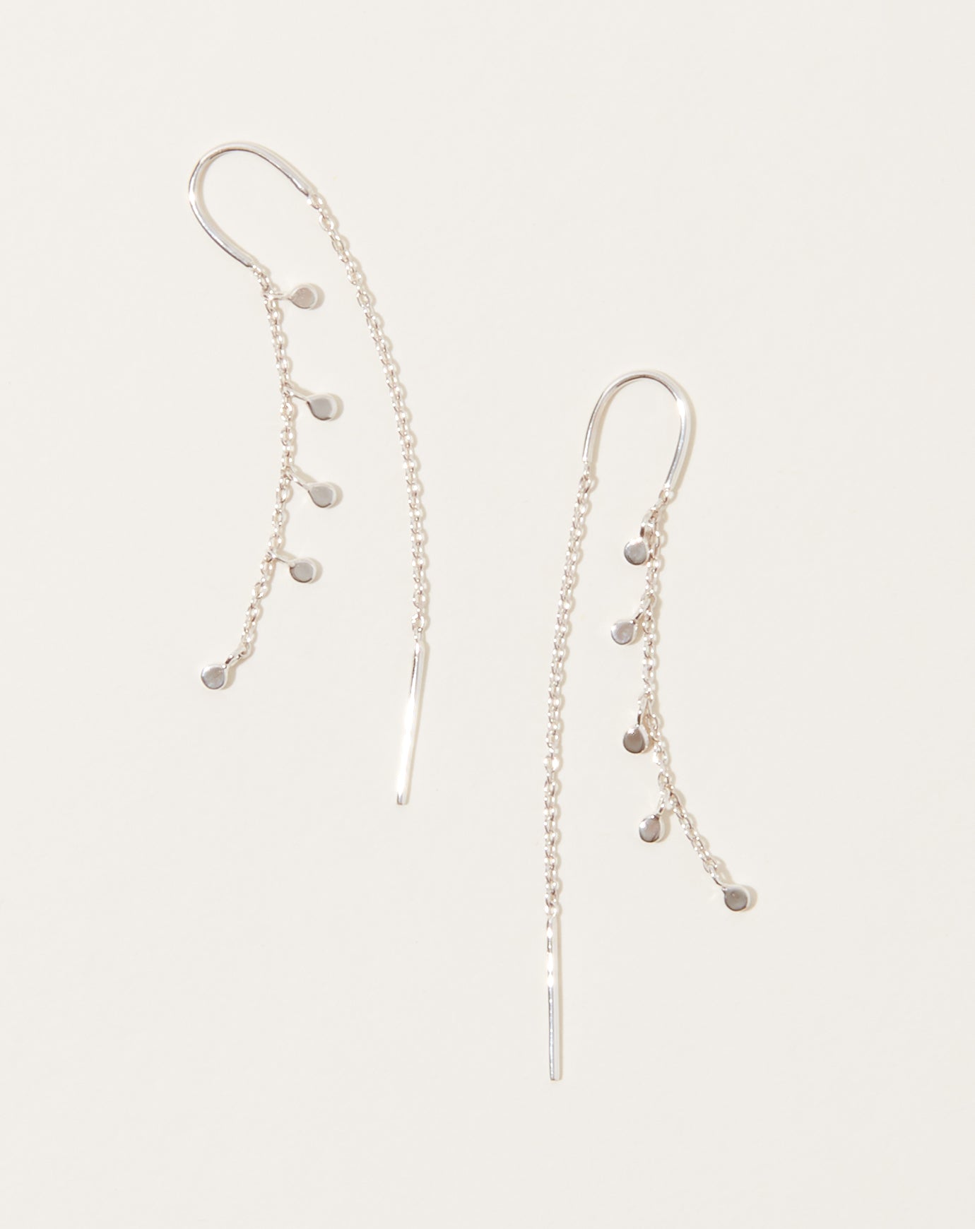 Scosha Fairy Bead Thread Through Earring in Silver