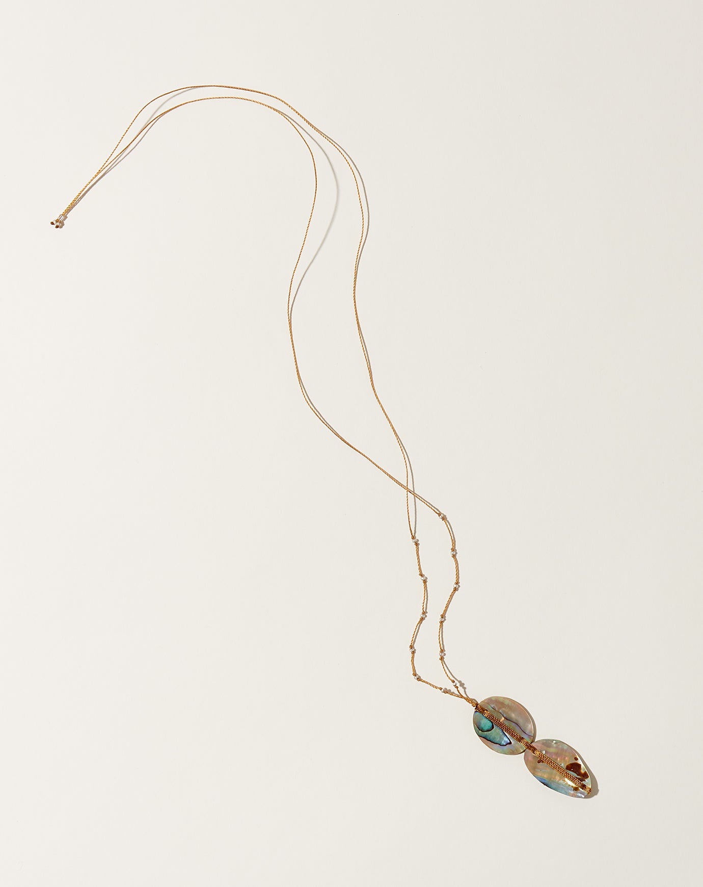 See Real Flowers Woven Abalone Necklace