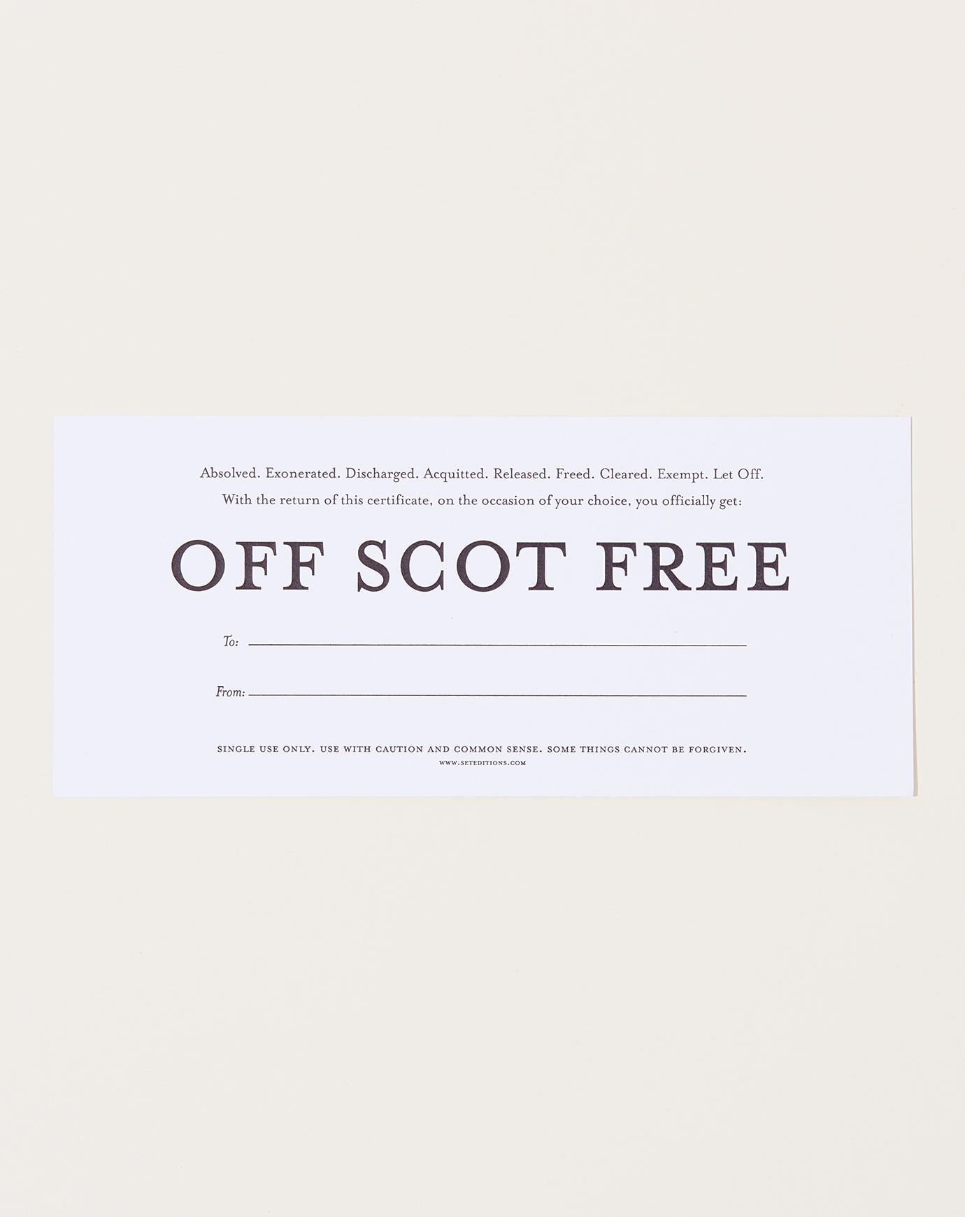 Set Editions “Off Scot Free” Gift Card