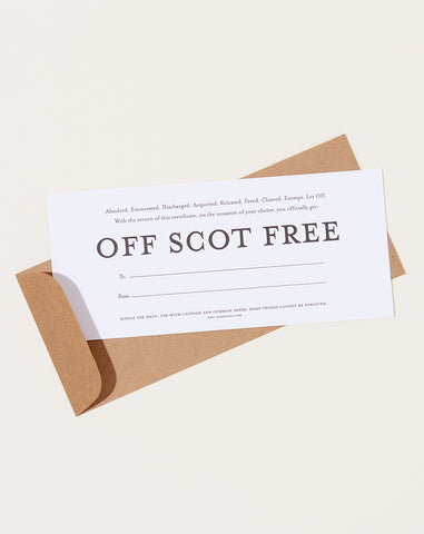 “Off Scot Free” Gift Card