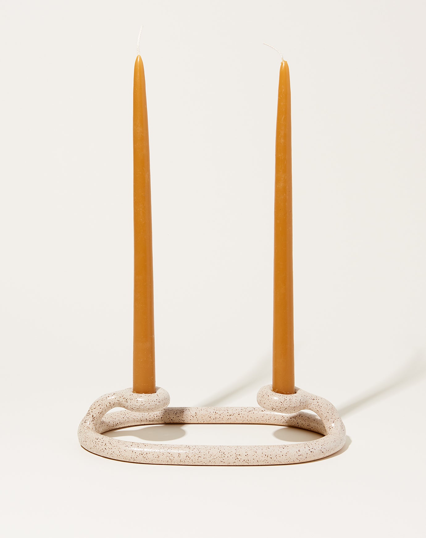 SIN Duo Candlestick in Speckled White