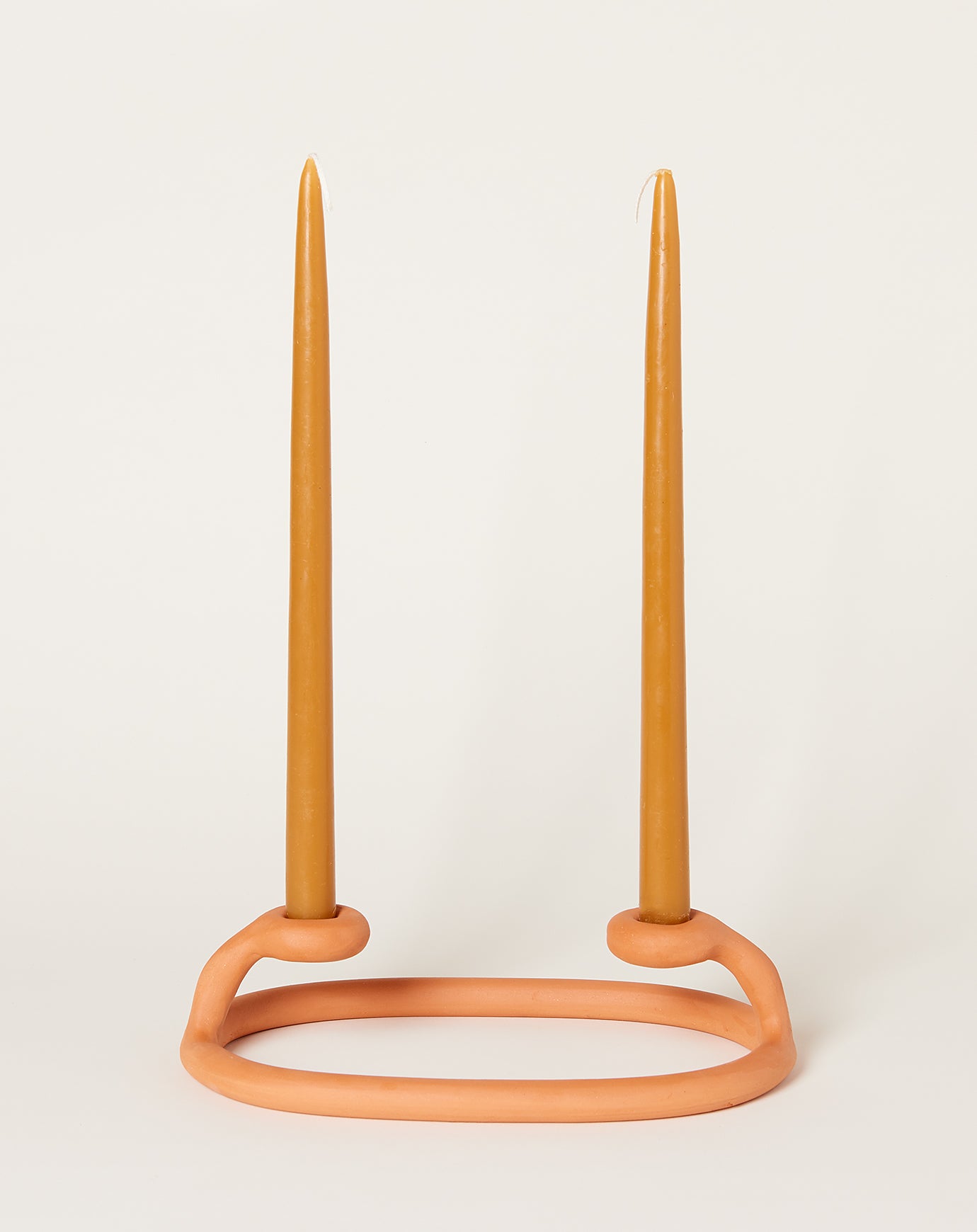 Sin Duo Candlestick in Terracotta
