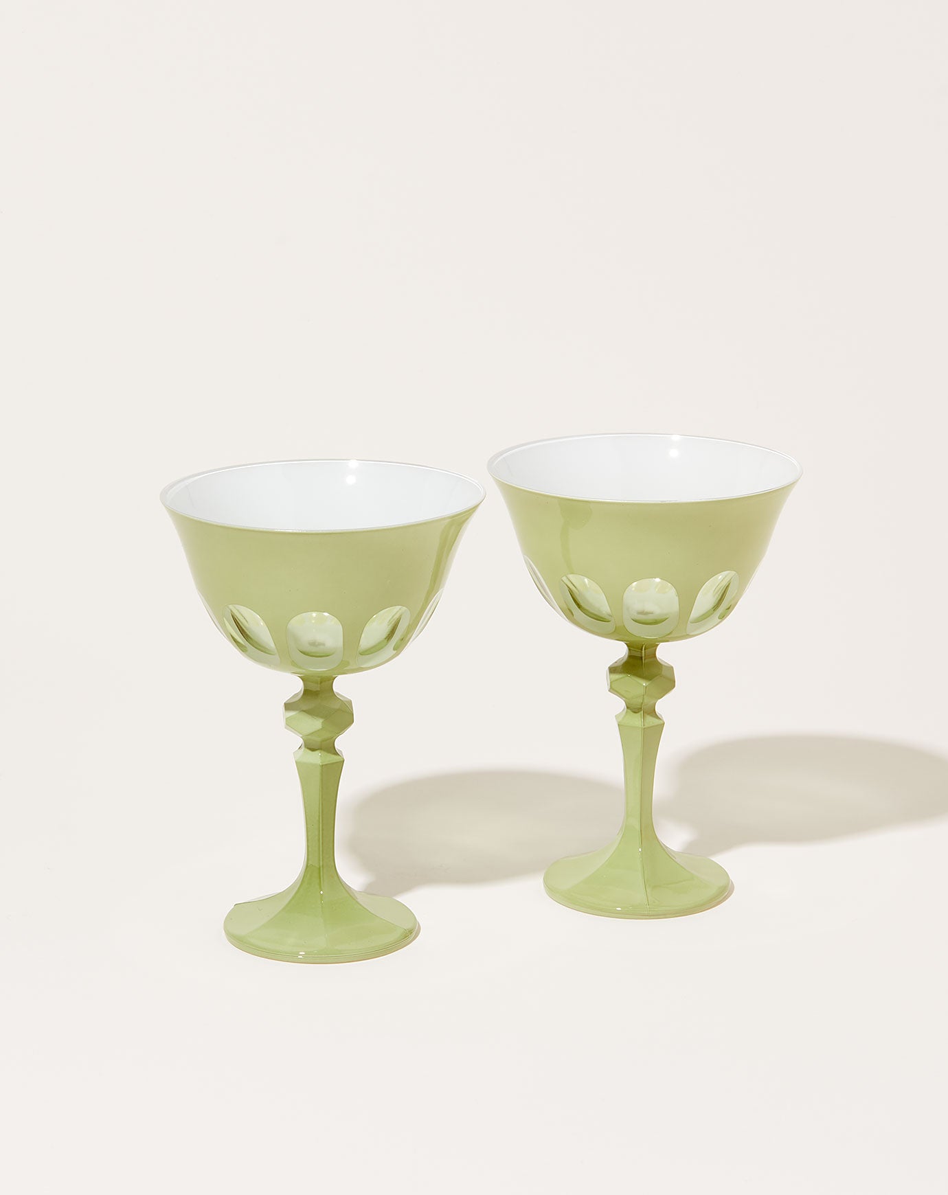 Sir Madam Rialto Glass Coupe Set in Pale Sage