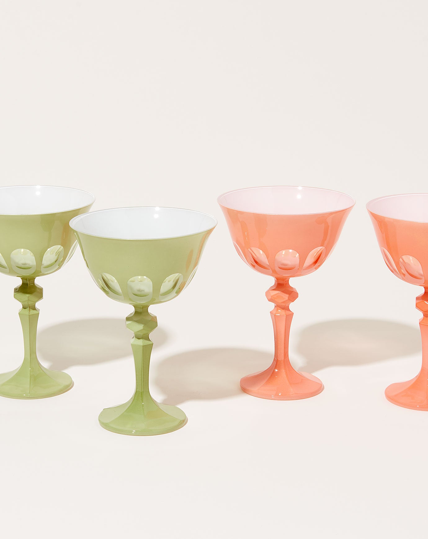 Sir Madam Rialto Glass Coupe Set in Pale Sage