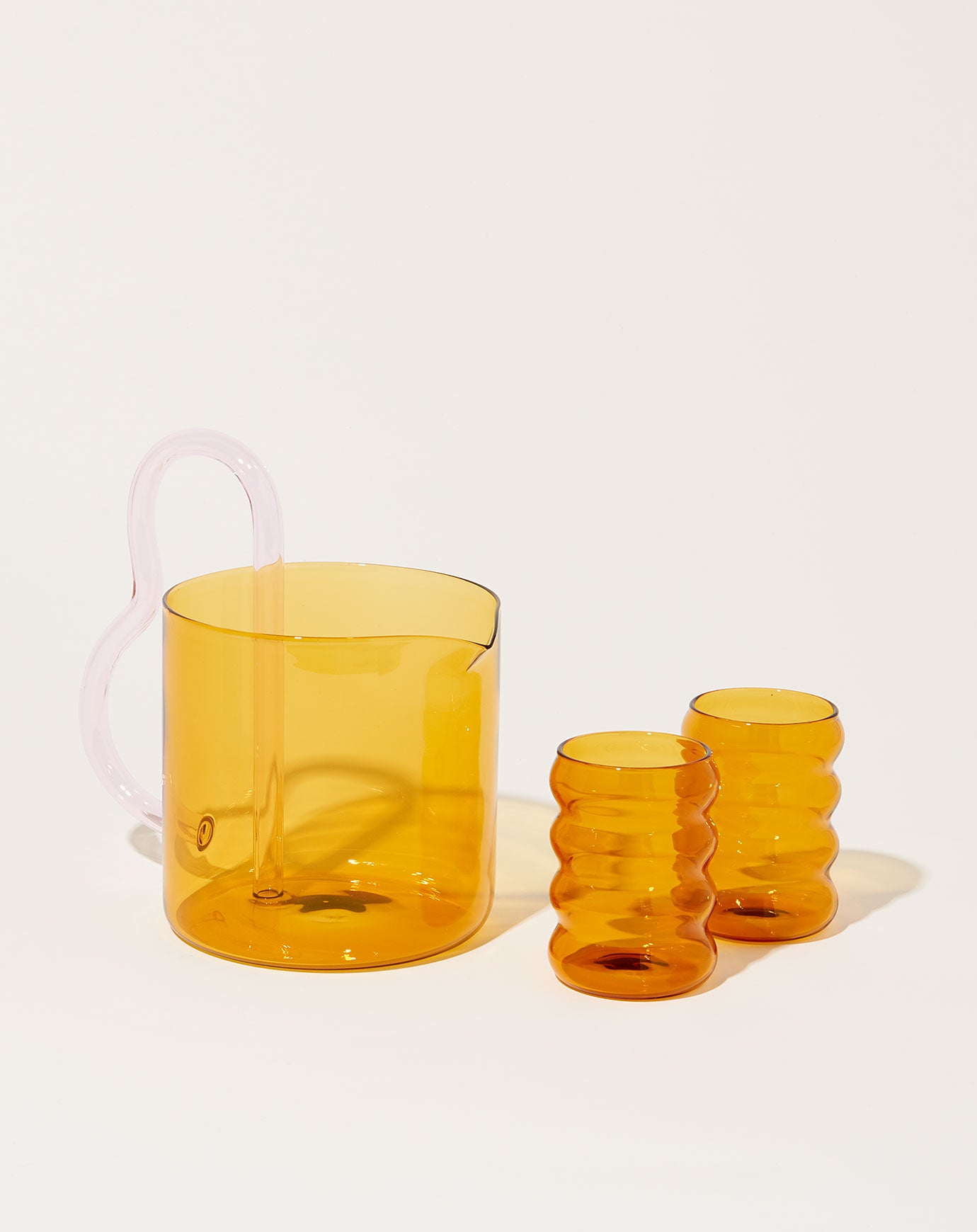 Sophie Lou Jacobsen Bean Pitcher in Yellow with Pink
