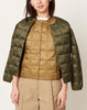 Taion Crewneck Snap Down Vest in Beige