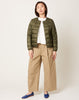 Taion Crewneck Snap Down Jacket in Dark Olive