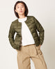 Taion Crewneck Snap Down Jacket in Dark Olive