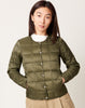 Taion Crewneck Snap Down Jacket in Dark Olive
