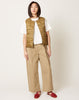 Taion Crewneck Snap Down Vest in Beige