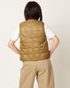 Taion Crewneck Snap Down Vest in Beige
