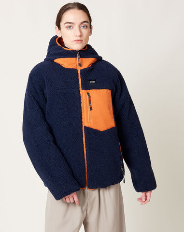 Down X BOA Reversible Hoodie in Dark Orange & Navy