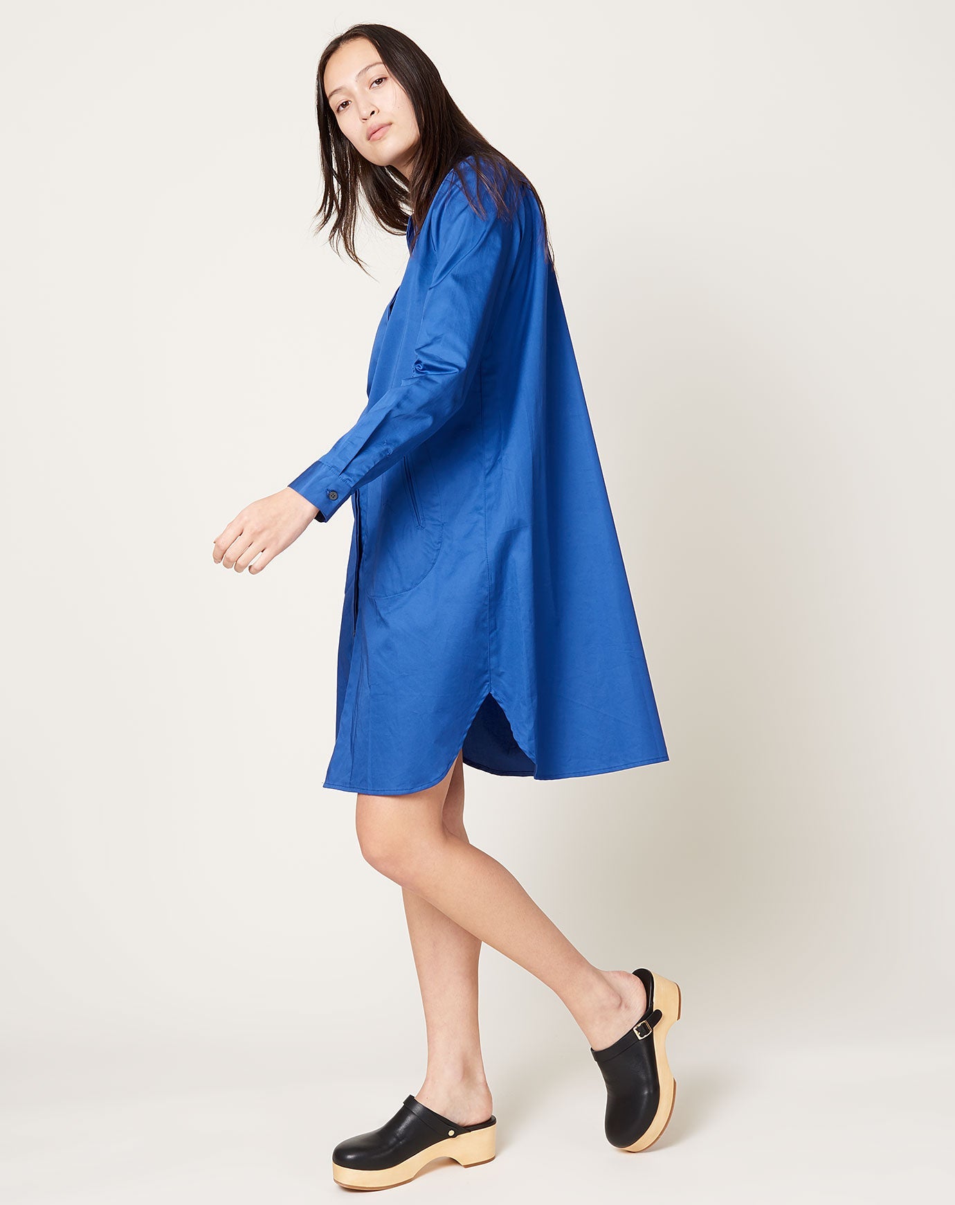 Zero + Maria Cornejo Forward Shirt Dress in Royal Blue