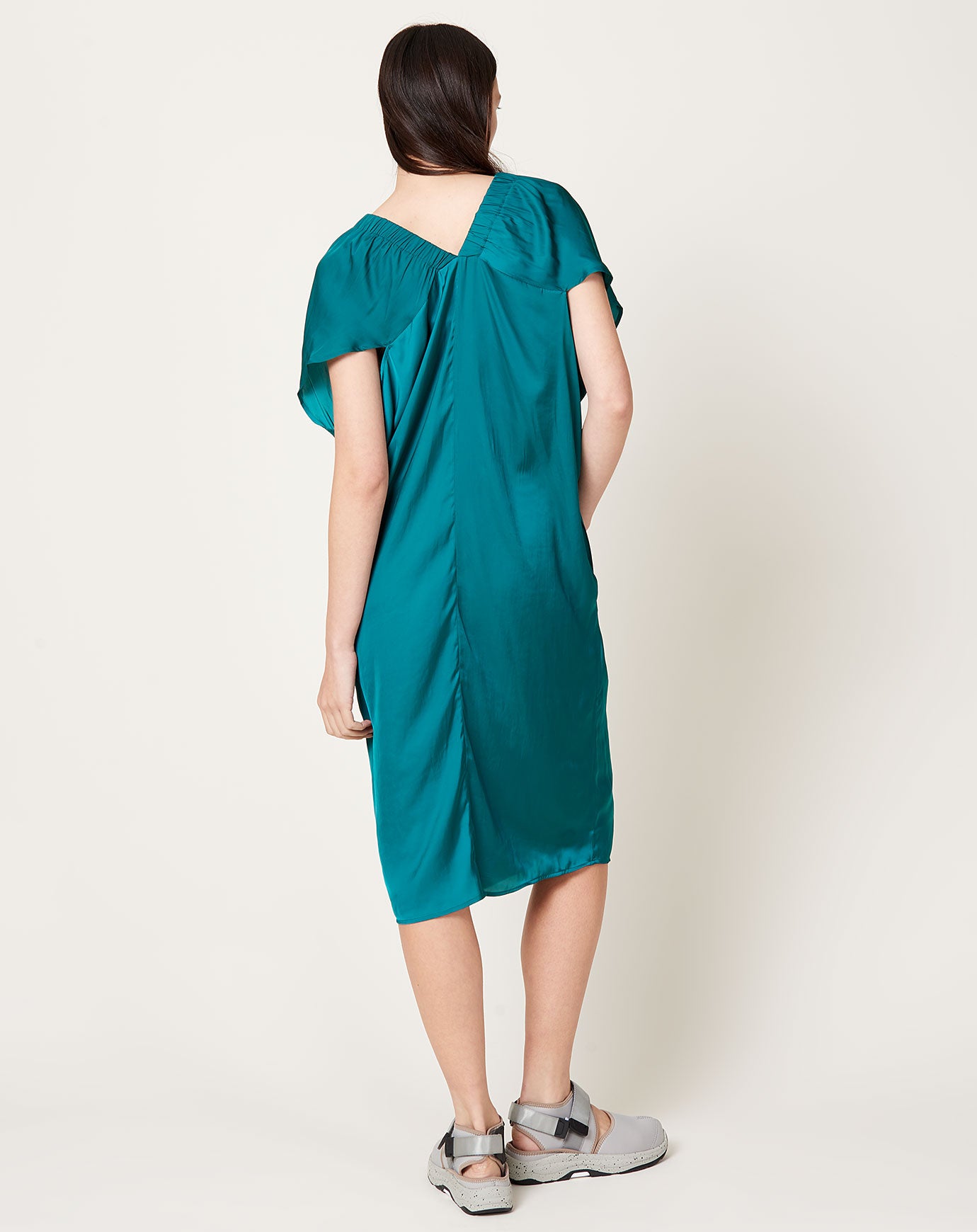 Zero + Maria Cornejo Ruched Tilly Dress in Deep Teal