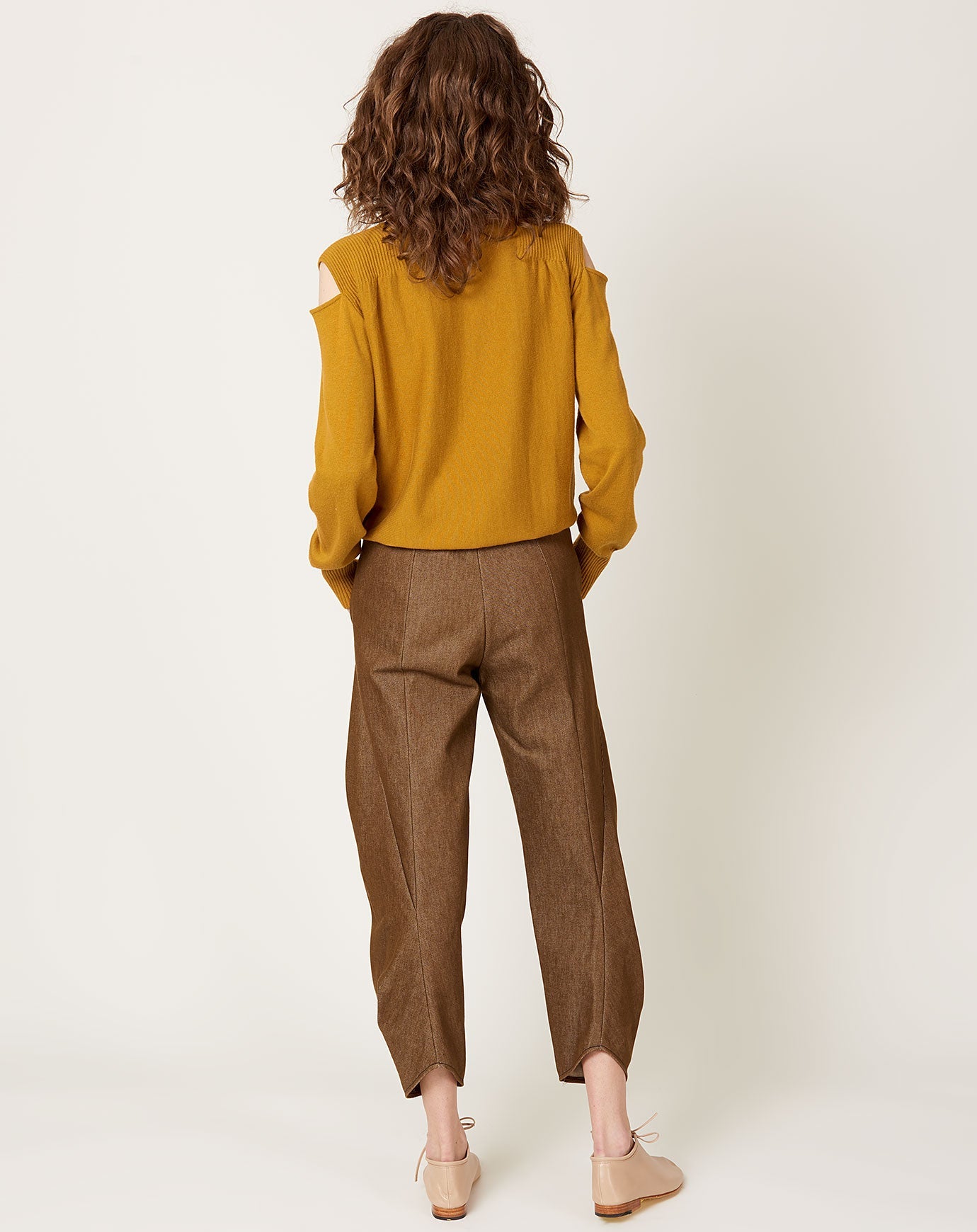 Takeo Pant in Taupe Terra Denim